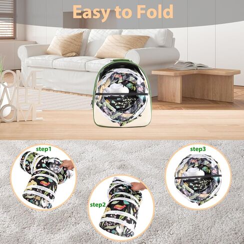 Bunny Tunnel, Collapsible 3 Way Guinea Pig Tunnel & Tubes, Rabbit Chew Toys Small Animal Hideout for Rabbit Guinea Pig Ferret Hamster in Kuwait