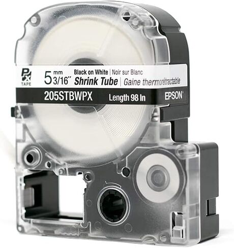 LABELWORKS Epson 211STBWPX Heat Shrink Tube - Black on White - 11mm in Kuwait