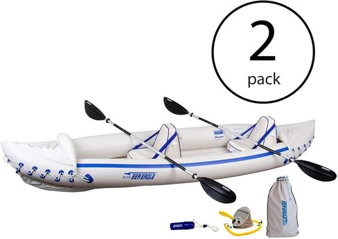 Sea Eagle 370 Pro مجاذيف زورق صيد كاياك قابلة للنفخ تتسع لـ 3 أشخاص (عبوتان) in Kuwait