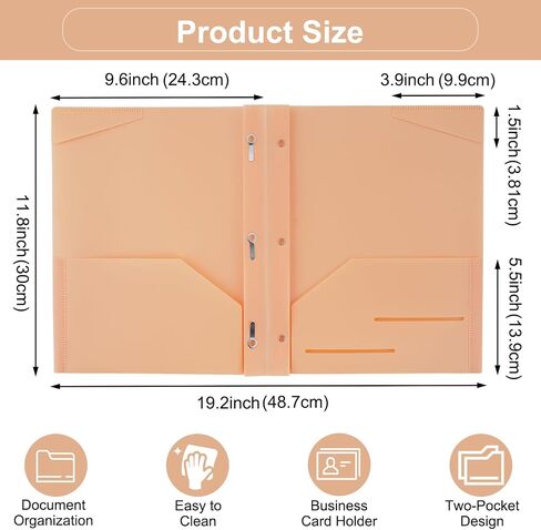 EOOUT 18 Pack Plastic Folders with Clear Front Pocket, 9 Pastel Colors, Folders mit 2 Pockets and 3 Prongs, File Folders with Pockets and Prongs for Documents in Saudi Arabia