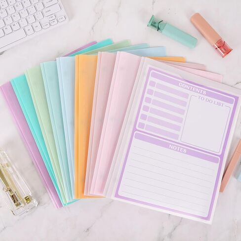 EOOUT 18 Pack Plastic Folders with Clear Front Pocket, 9 Pastel Colors, Folders mit 2 Pockets and 3 Prongs, File Folders with Pockets and Prongs for Documents in Saudi Arabia