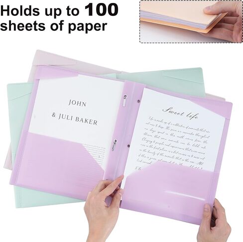 EOOUT 18 Pack Plastic Folders with Clear Front Pocket, 9 Pastel Colors, Folders mit 2 Pockets and 3 Prongs, File Folders with Pockets and Prongs for Documents in Saudi Arabia