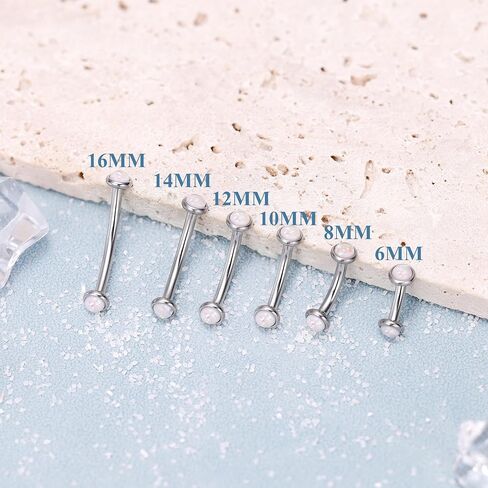 5PCS 14G 316L Stainless Steel Small Belly Button Rings for Women Girls Tiny Simple Internally Threaded Navel Rings Hypoallergenic Petite CZ Opal Eyebrow Lip Daith Rook Piercing Jewelry 6-16MM in Saudi Arabia