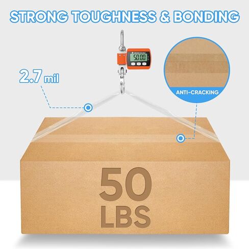 شريط التعبئة TICONN، شريط تغليف شفاف شديد التحمل 720 ياردة، شريط شحن 2.7 مل، أشرطة 1.88 بوصة × 60 ياردة للشحن والبريد والنقل (12 حزمة) in Kuwait