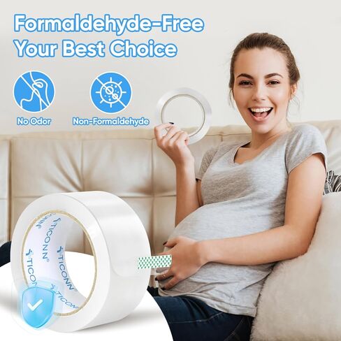 شريط التعبئة TICONN، شريط تغليف شفاف شديد التحمل 720 ياردة، شريط شحن 2.7 مل، أشرطة 1.88 بوصة × 60 ياردة للشحن والبريد والنقل (12 حزمة) in Kuwait