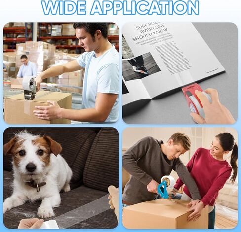 شريط التعبئة TICONN، شريط تغليف شفاف شديد التحمل 720 ياردة، شريط شحن 2.7 مل، أشرطة 1.88 بوصة × 60 ياردة للشحن والبريد والنقل (12 حزمة) in Kuwait