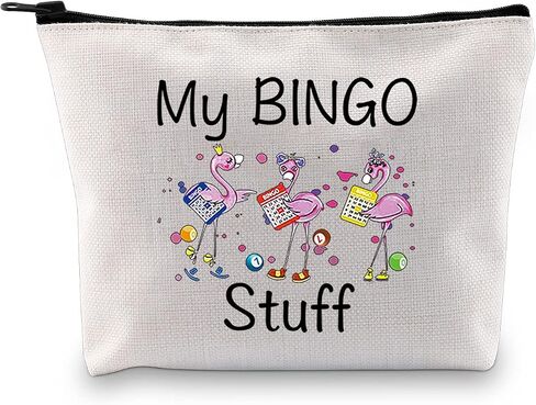 هدية JXGZSO المضحكة لمحبي البنغو هدية المقامر My Bingo Stuff Lucky Bingo حقيبة مستحضرات التجميل لمستحضرات التجميل هدية لاعب البنغو (بينجو أسود) in Saudi Arabia