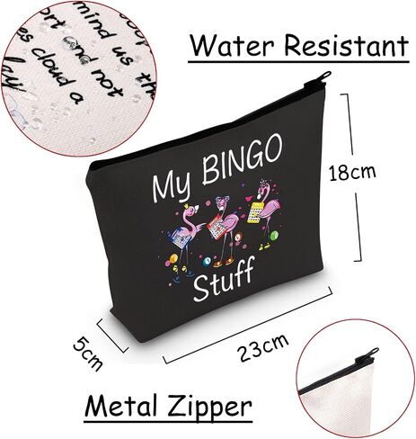 JXGZSO Funny Bingo Lover Gift Gambler Gift My Bingo Stuff Lucky Bingo Cosmetic Makeup Bag Bingo Player Gift in Saudi Arabia