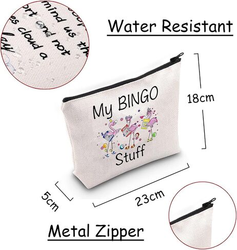 هدية JXGZSO المضحكة لمحبي البنغو هدية المقامر My Bingo Stuff Lucky Bingo حقيبة مستحضرات التجميل لمستحضرات التجميل هدية لاعب البنغو (بينجو أسود) in Saudi Arabia