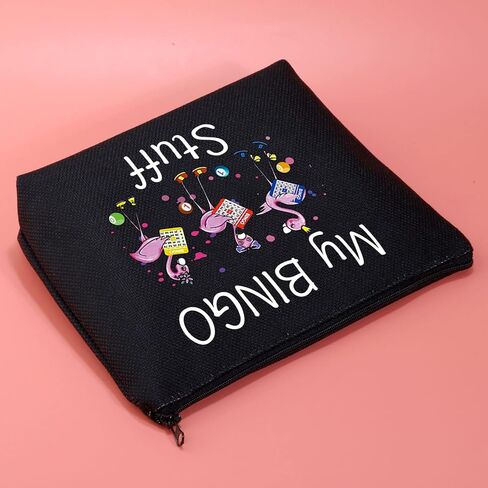 JXGZSO Funny Bingo Lover Gift Gambler Gift My Bingo Stuff Lucky Bingo Cosmetic Makeup Bag Bingo Player Gift in Saudi Arabia