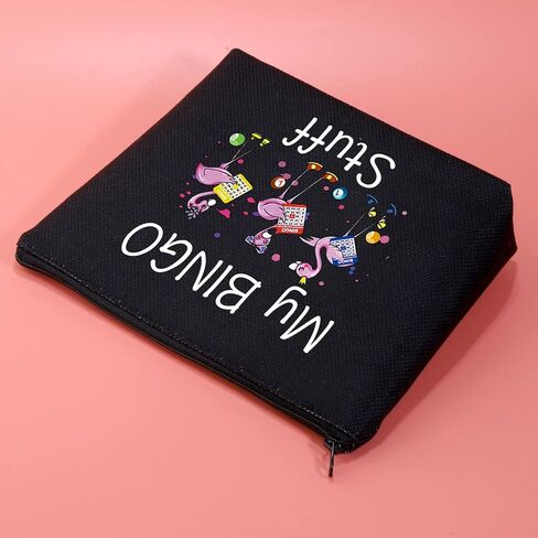 JXGZSO Funny Bingo Lover Gift Gambler Gift My Bingo Stuff Lucky Bingo Cosmetic Makeup Bag Bingo Player Gift in Saudi Arabia