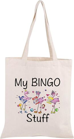JXGZSO Funny Bingo Lover Gift Gambler Gift My Bingo Stuff Lucky Bingo Cosmetic Makeup Bag Bingo Player Gift in Saudi Arabia