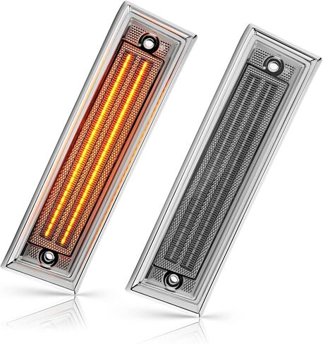 Front LED Side Marker Lights Fender Bumper Lamps Compatible with Chevy C/K C10 C20 C30 Pickup Trucks Blazer Suburban Jimmy 1981-1991 Smoked Lens 2 Pieces (Clear Lens) in Saudi Arabia
