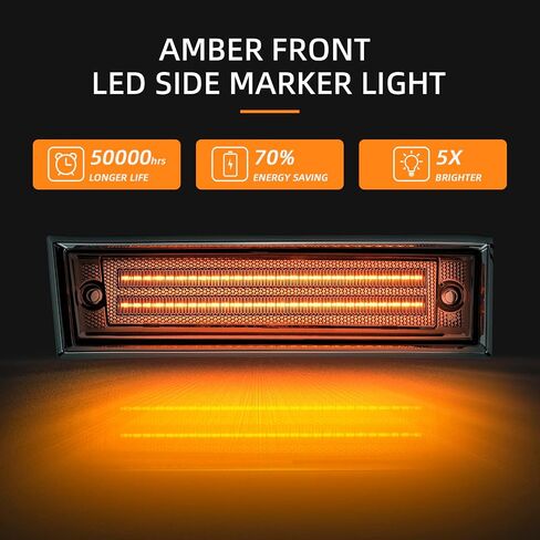 Front LED Side Marker Lights Fender Bumper Lamps Compatible with Chevy C/K C10 C20 C30 Pickup Trucks Blazer Suburban Jimmy 1981-1991 Smoked Lens 2 Pieces (Clear Lens) in Saudi Arabia