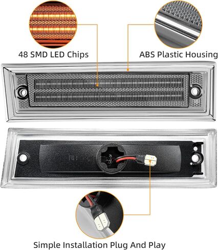 Front LED Side Marker Lights Fender Bumper Lamps Compatible with Chevy C/K C10 C20 C30 Pickup Trucks Blazer Suburban Jimmy 1981-1991 Smoked Lens 2 Pieces (Clear Lens) in Saudi Arabia