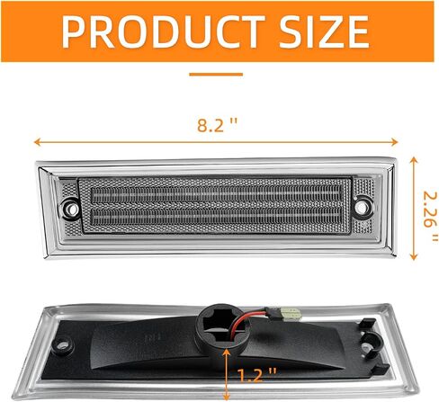 Front LED Side Marker Lights Fender Bumper Lamps Compatible with Chevy C/K C10 C20 C30 Pickup Trucks Blazer Suburban Jimmy 1981-1991 Smoked Lens 2 Pieces (Clear Lens) in Saudi Arabia