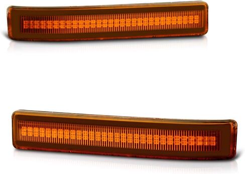 [شريط LED كهرماني] لـ 2009-2014 Ford F150 Amber Lens Side Mirror Marker Turn Signal Light Blinker Lamp Assembly زوج بديل، جانب السائق والراكب in Saudi Arabia
