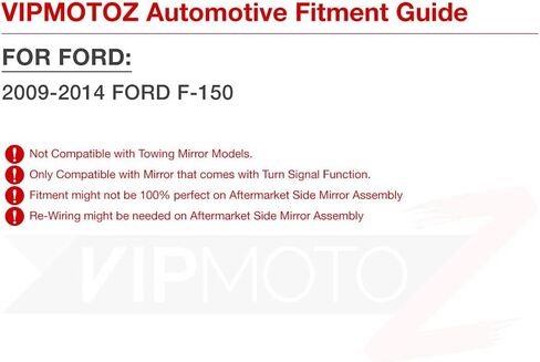 [شريط LED كهرماني] لـ 2009-2014 Ford F150 Amber Lens Side Mirror Marker Turn Signal Light Blinker Lamp Assembly زوج بديل، جانب السائق والراكب in Saudi Arabia
