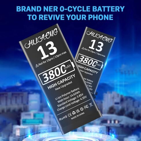 بطارية لهاتف iPhone 13، 3800 مللي أمبير (ترقية جديدة 2023) بطارية بديلة عالية السعة لهاتف iPhone 13 A2482 A2631 A2633 A2634 A2635 مع مجموعة أدوات بديلة احترافية in Kuwait