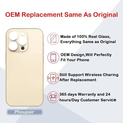 بديل الزجاج الخلفي الخلفي OEM لهاتف iPhone 14 Pro Max 6.7 بوصة مع مجموعة أدوات إصلاح احترافية (أرجواني غامق) in Kuwait