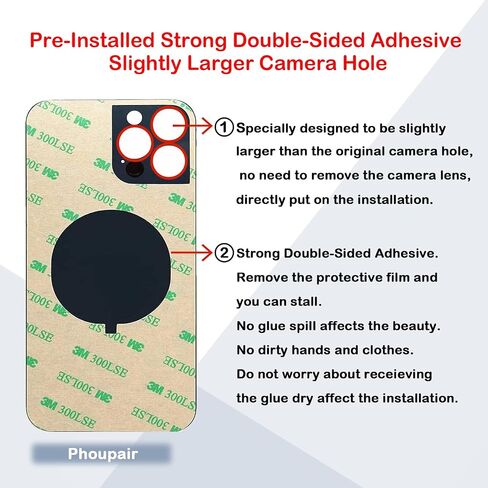 بديل الزجاج الخلفي الخلفي OEM لهاتف iPhone 14 Pro Max 6.7 بوصة مع مجموعة أدوات إصلاح احترافية (أرجواني غامق) in Kuwait