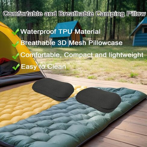 وسادة تخييم مع غطاء مسامي، وسادة رأس للتخييم قابلة للنفخ، وسادة هوائية مع غطاء وسادة شبكي ثلاثي الأبعاد قابل للتنفس، وسائد قابلة للغسل للمشي لمسافات طويلة وحقيبة الظهر والنوم in Kuwait