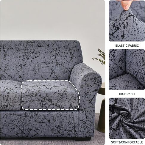 FORCHEER Loveseat Covers for 2 Cushion Couch Covers 3 Piece Stretch Sofa Cover for 2 Cushion Couch Covers Bohemia Style Printed Loveseat Slipcover Washable Furniture Protector (Loveseat, Styles 1) in Saudi Arabia