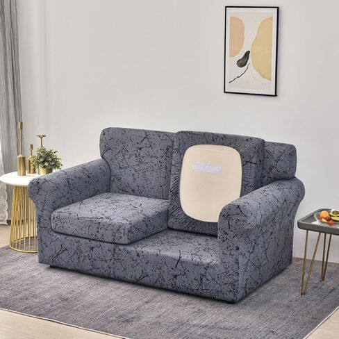 FORCHEER Loveseat Covers for 2 Cushion Couch Covers 3 Piece Stretch Sofa Cover for 2 Cushion Couch Covers Bohemia Style Printed Loveseat Slipcover Washable Furniture Protector (Loveseat, Styles 1) in Saudi Arabia