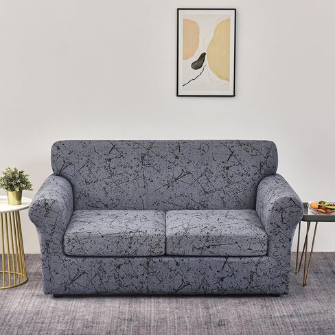 FORCHEER Loveseat Covers for 2 Cushion Couch Covers 3 Piece Stretch Sofa Cover for 2 Cushion Couch Covers Bohemia Style Printed Loveseat Slipcover Washable Furniture Protector (Loveseat, Styles 1) in Saudi Arabia