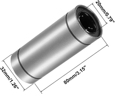 Linear Ball Bearings, LM12LUU 12mm Bore Longer Linear Motion Bushing Double Side Rubber Sealed Rod Liner Shaft Parts for CNC Machine 3D Printer 4 Pack in Saudi Arabia