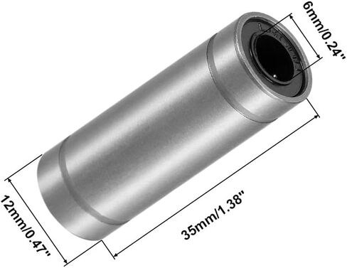 Linear Ball Bearings, LM12LUU 12mm Bore Longer Linear Motion Bushing Double Side Rubber Sealed Rod Liner Shaft Parts for CNC Machine 3D Printer 4 Pack in Saudi Arabia