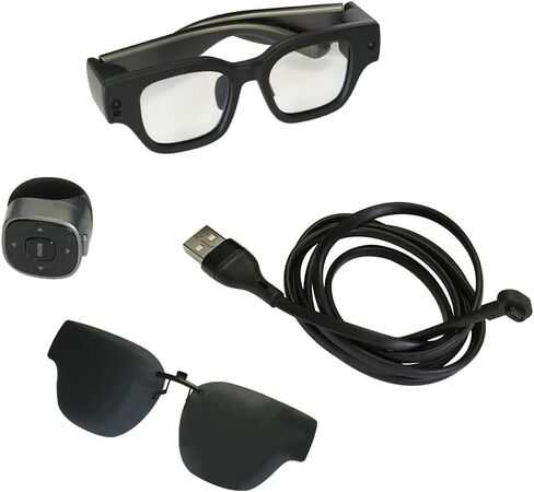 iTourTranslator AR Smart Glasses,Dear translator Language Translator Bilingual subtitles OLED Display Bluetooth Teleprompter ChatGPT AI Voice TV, YouTube, Movies, GPS Photo Video Travel, Classroom, in Saudi Arabia