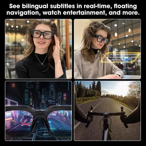 iTourTranslator AR Smart Glasses,Dear translator Language Translator Bilingual subtitles OLED Display Bluetooth Teleprompter ChatGPT AI Voice TV, YouTube, Movies, GPS Photo Video Travel, Classroom, in Saudi Arabia
