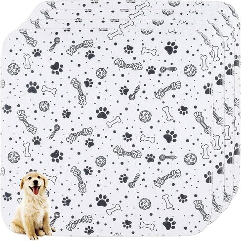Washable Pee Pads for Dogs,4Pack Reusable Puppy Pads, Absorbent Whelping Pads,Waterproof Pet Training Pads for Couch, Crate, Potty Training - 24X24 in Saudi Arabia