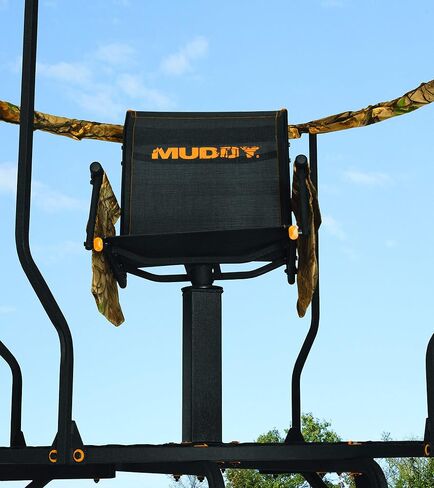 MUDDY Liberty - حامل ثلاثي القوائم للصيد في الهواء الطلق عالي التحمل وعريض جدًا بطول 16 قدمًا وقابل للطي مع مقعد مرن 360 درجة وحقيبتين للعتاد قابلين للفصل، سعة قصوى 300 رطل in Saudi Arabia