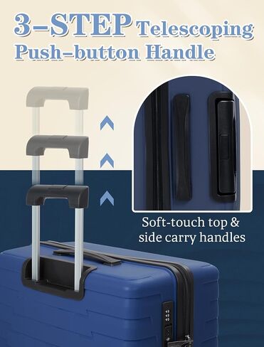 Luggage Sets 4 Piece, Suitcases with Wheels, PP Hard Case Luggage with Upgraded Shock-absorbing Spinner Wheel&TSA Lock, Carry On Luggage Set in Saudi Arabia