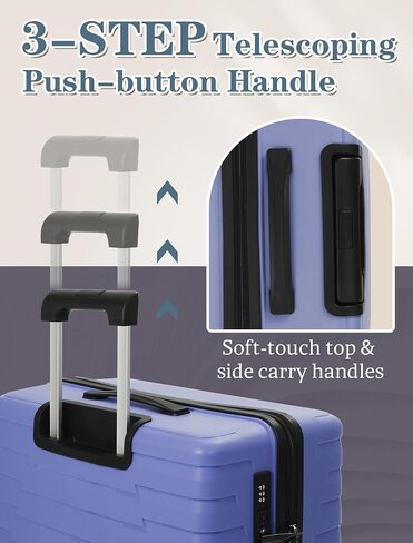 Luggage Sets 4 Piece, Suitcases with Wheels, PP Hard Case Luggage with Upgraded Shock-absorbing Spinner Wheel&TSA Lock, Carry On Luggage Set in Saudi Arabia