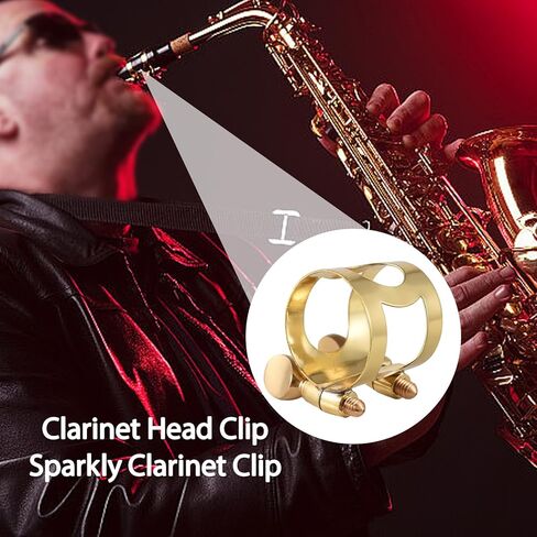 Btuty Alto Saxophone Ligature Alto Sax Ligature Brass Ligature Alto Sax Mouthpiece and Ligature Alto Saxophone Ligature Fastener Adjustable Double Screw Alto Sax Mouthpiece Ligature in Kuwait