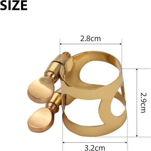 Btuty Alto Saxophone Ligature Alto Sax Ligature Brass Ligature Alto Sax Mouthpiece and Ligature Alto Saxophone Ligature Fastener Adjustable Double Screw Alto Sax Mouthpiece Ligature in Kuwait