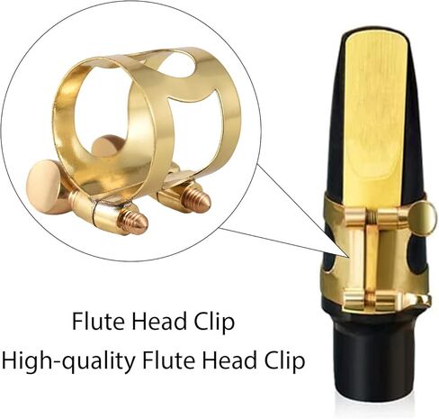 Btuty Alto Saxophone Ligature Alto Sax Ligature Brass Ligature Alto Sax Mouthpiece and Ligature Alto Saxophone Ligature Fastener Adjustable Double Screw Alto Sax Mouthpiece Ligature in Kuwait