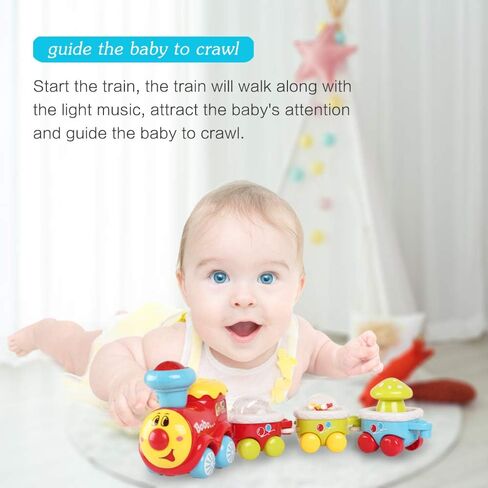 Electric Train Track Toy Vehicle Car with Light and Music, 1 2 3 Year Old Kids Baby Toddler Boy Gifts, Easter Basket Stuffers, Railway Toys Early Educational Toy in Saudi Arabia