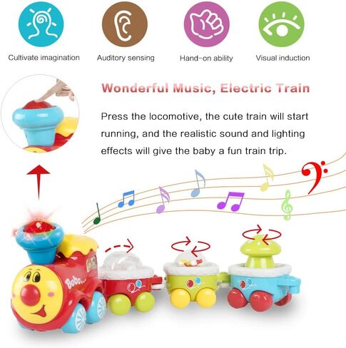 Electric Train Track Toy Vehicle Car with Light and Music, 1 2 3 Year Old Kids Baby Toddler Boy Gifts, Easter Basket Stuffers, Railway Toys Early Educational Toy in Saudi Arabia