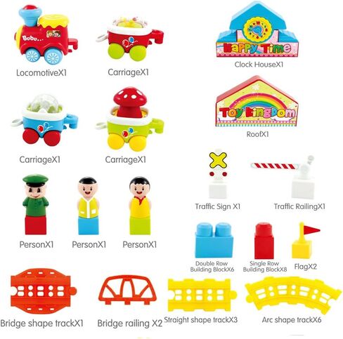 لعبة مسار القطار الكهربائي، سيارة مع الضوء والموسيقى، هدايا للأطفال من سن 1 إلى 2 3 سنوات، حشوات سلة عيد الفصح، ألعاب السكك الحديدية، لعبة تعليمية مبكرة in Kuwait