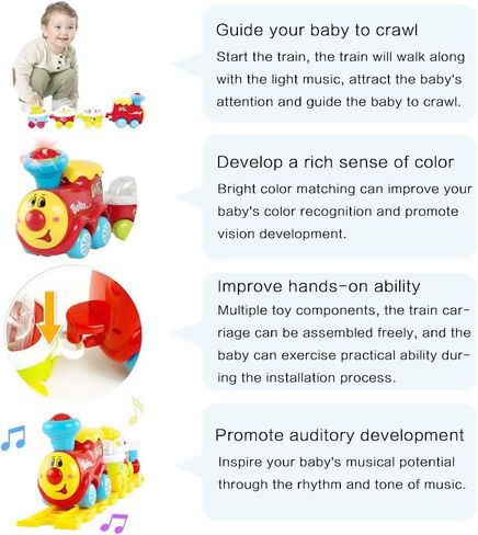 لعبة مسار القطار الكهربائي، سيارة مع الضوء والموسيقى، هدايا للأطفال من سن 1 إلى 2 3 سنوات، حشوات سلة عيد الفصح، ألعاب السكك الحديدية، لعبة تعليمية مبكرة in Kuwait