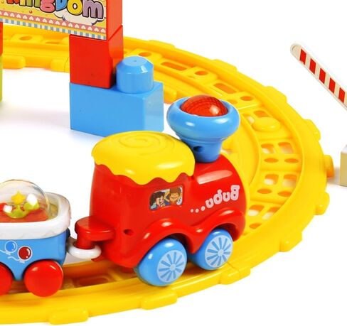 لعبة مسار القطار الكهربائي، سيارة مع الضوء والموسيقى، هدايا للأطفال من سن 1 إلى 2 3 سنوات، حشوات سلة عيد الفصح، ألعاب السكك الحديدية، لعبة تعليمية مبكرة in Kuwait