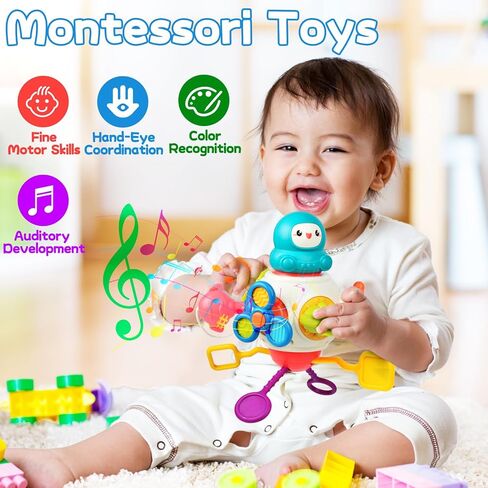 ألعاب حسية للأطفال الصغار 1-3، أنشطة مونتيسوري للرضع مكعبات لوحية مشغولة، ألعاب تعليمية تعليمية للأطفال لعمر 6 9 12 18 شهرًا للأولاد والبنات، ألعاب سفر بالطائرة للأطفال من عمر 1-2 سنة in Kuwait
