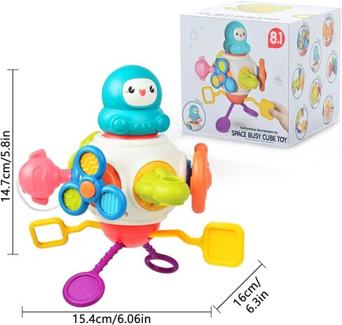 ألعاب حسية للأطفال الصغار 1-3، أنشطة مونتيسوري للرضع مكعبات لوحية مشغولة، ألعاب تعليمية تعليمية للأطفال لعمر 6 9 12 18 شهرًا للأولاد والبنات، ألعاب سفر بالطائرة للأطفال من عمر 1-2 سنة in Kuwait