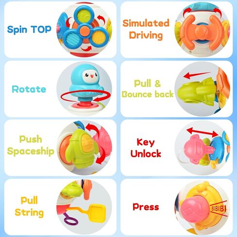 ألعاب حسية للأطفال الصغار 1-3، أنشطة مونتيسوري للرضع مكعبات لوحية مشغولة، ألعاب تعليمية تعليمية للأطفال لعمر 6 9 12 18 شهرًا للأولاد والبنات، ألعاب سفر بالطائرة للأطفال من عمر 1-2 سنة in Kuwait