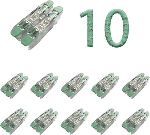 رافعة المكسرات مضمنة الربط الرابط | للموصلات الصلبة والمجدولة | 4- موصل بأذرع التشغيل | 20-12 أوغ | السكن الشفاف | غطاء نظيف | [صندوق مكون من 10 قطع] in Kuwait