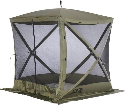 CLAM Quick Set Traveler 6 x 6 Foot Portable Pop Up Outdoor Camping Gazebo Screen Tent Canopy Shelter with Carry Bag and Wind Panels (2 Pack), Green in Saudi Arabia